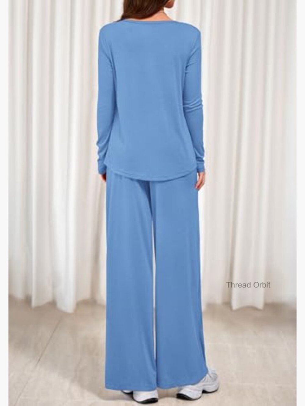 Women's 2-Piece Lounge Set Long Sleeve Pajamas Matching Comfy Pants Travel View 5